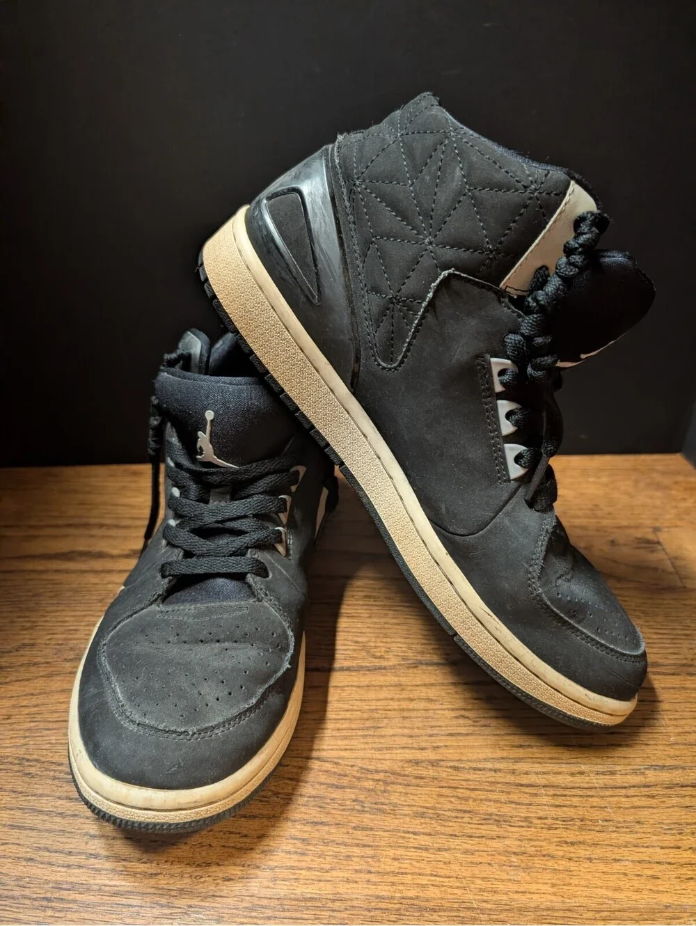 Jordan 1 Flight 3 Black Sneakers Shoes Mens 9.5 Jumpman Basketball 706954-002
